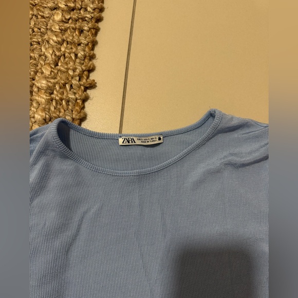 Zara Sky Blue Long Sleeve Women's Top - Picture 3 of 7